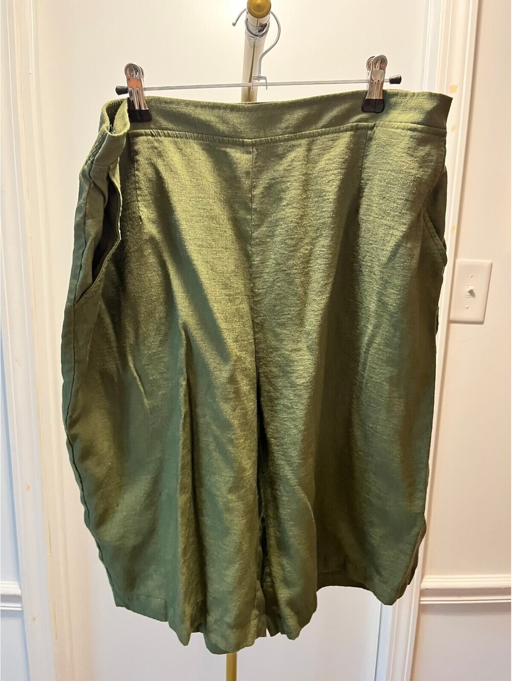 Koret Olive Green Relaxed Fit Pants with Elastic Waist - Size 8